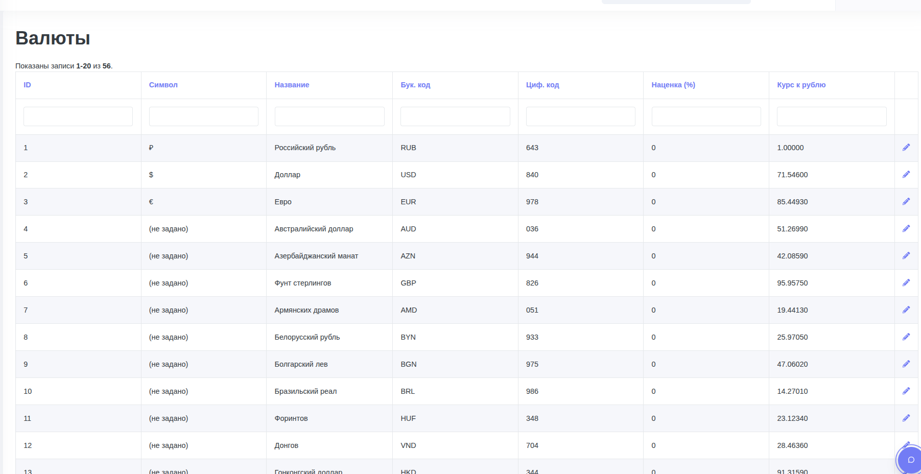 CRM/ERP — экран 2
